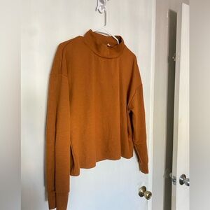 Lily White Rust Ribbed Knit Top